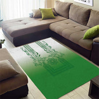 Philippines Barong Style Area Rug with Polynesian Art and Leaf Motif Green Color LT03 - Polynesian Pride