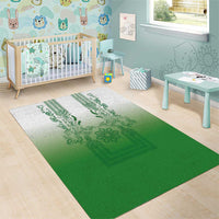 Philippines Barong Style Area Rug with Polynesian Art and Leaf Motif Green Color LT03 - Polynesian Pride