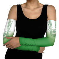 Philippines Barong Style Arm Sleeves with Polynesian Art and Leaf Motif Green Color LT03 - Polynesian Pride