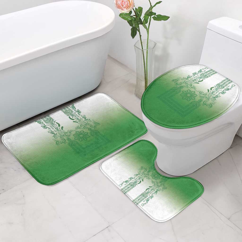 Philippines Barong Style Bathroom Set with Polynesian Art and Leaf Motif Green Color LT03 - Polynesian Pride