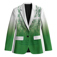 Philippines Barong Style Blazer with Polynesian Art and Leaf Motif Green Color LT03 Unisex Green - Polynesian Pride