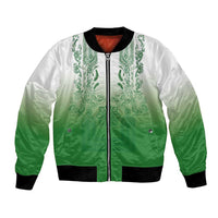 Philippines Barong Style Bomber Jacket with Polynesian Art and Leaf Motif Green Color LT03 Unisex Green - Polynesian Pride
