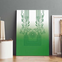 Philippines Barong Style Canvas Wall Art with Polynesian Art and Leaf Motif Green Color LT03 - Polynesian Pride