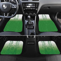 Philippines Barong Style Car Mats with Polynesian Art and Leaf Motif Green Color