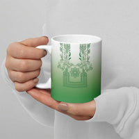 Philippines Barong Style Ceramic Mug with Polynesian Art and Leaf Motif Green Color LT03 - Polynesian Pride