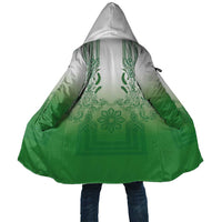 Philippines Barong Style Cloak with Polynesian Art and Leaf Motif Green Color LT03 Unisex Green - Polynesian Pride
