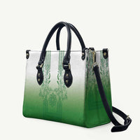 Philippines Barong Style Leather Bag with Polynesian Art and Leaf Motif Green Color LT03 Green - Polynesian Pride