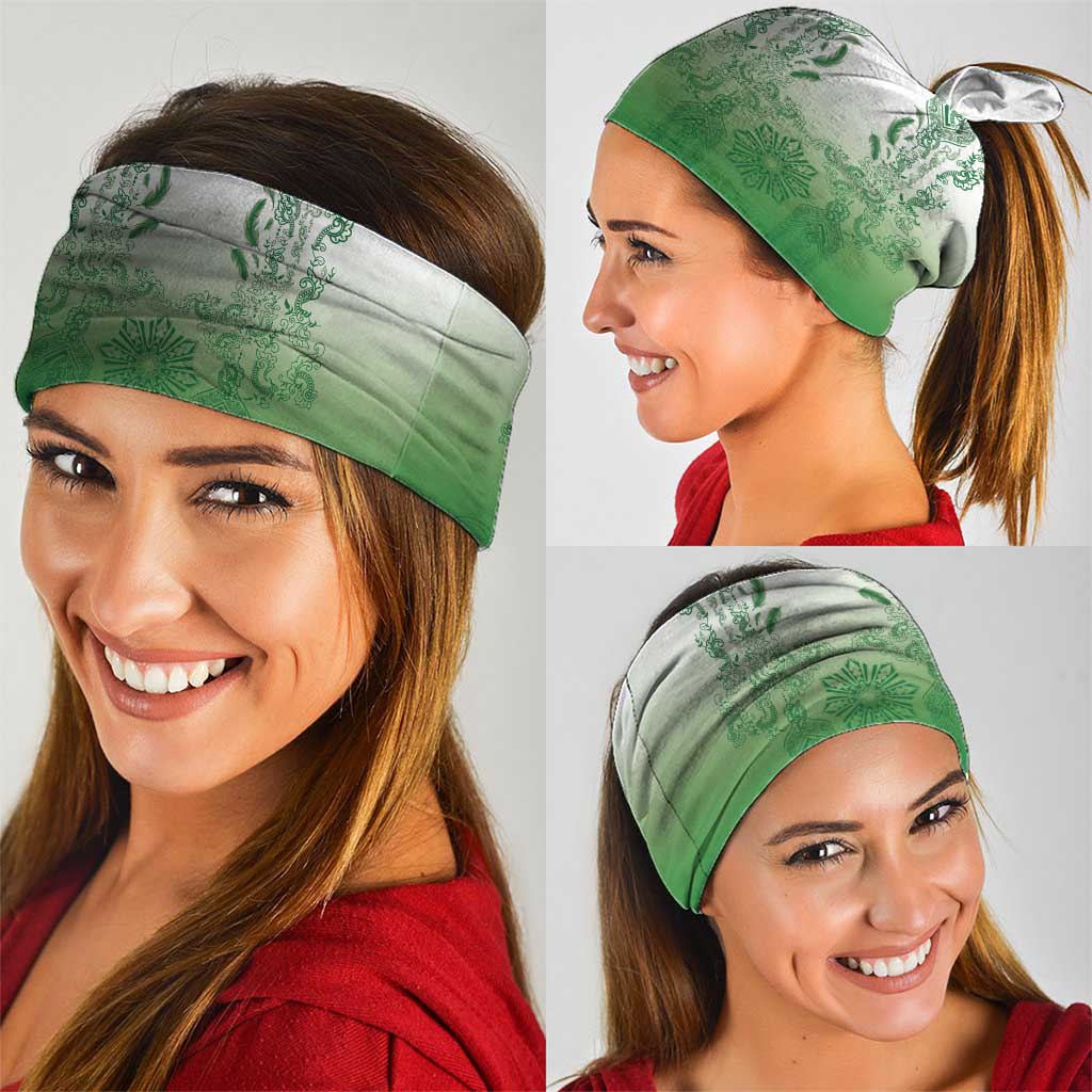 Philippines Barong Style Neck Gaiter with Polynesian Art and Leaf Motif Green Color LT03 - Polynesian Pride