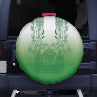 Philippines Barong Style Spare Tire Cover with Polynesian Art and Leaf Motif Green Color LT03 No hole Green - Polynesian Pride