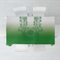 Philippines Barong Style Tablecloth with Polynesian Art and Leaf Motif Green Color LT03 Green - Polynesian Pride