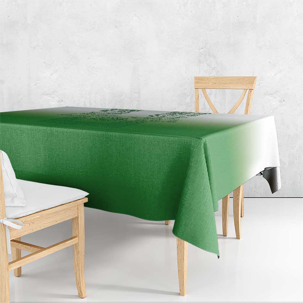 Philippines Barong Style Tablecloth with Polynesian Art and Leaf Motif Green Color LT03 - Polynesian Pride