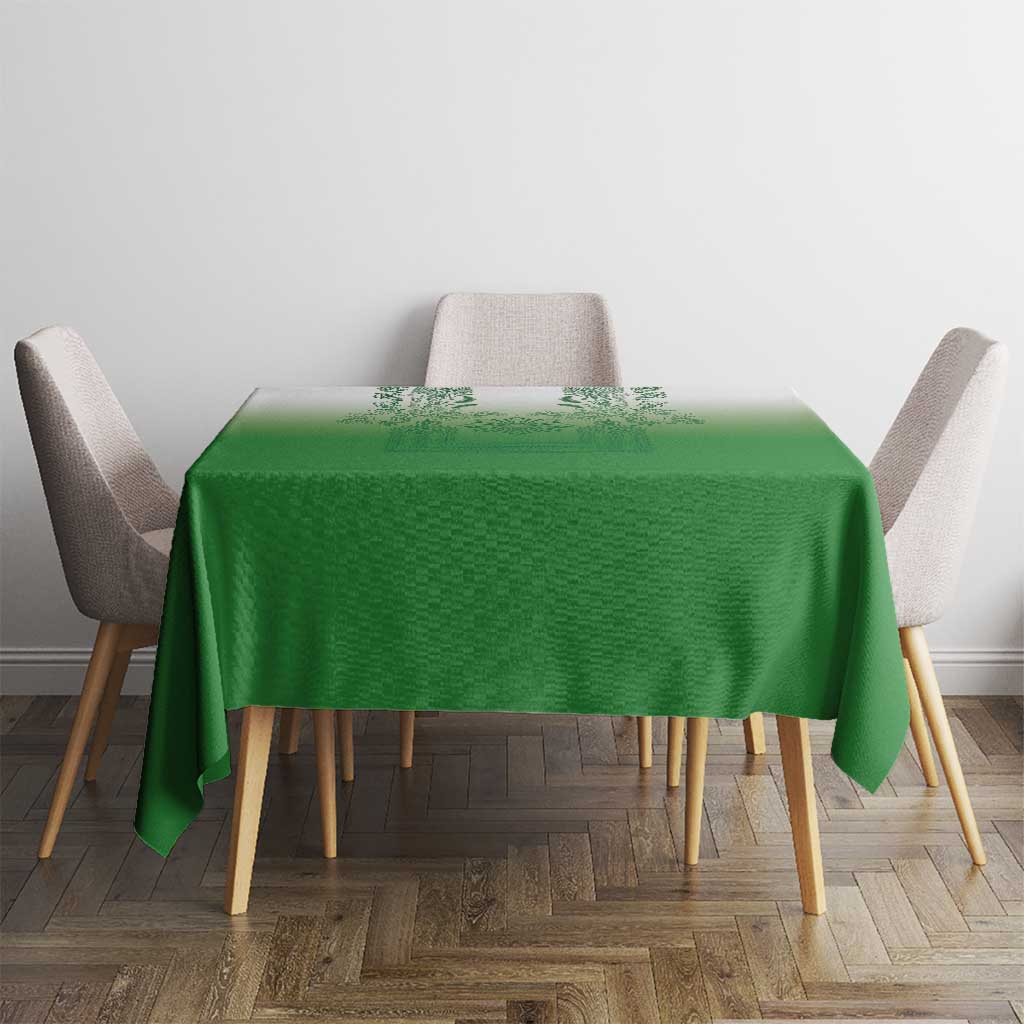Philippines Barong Style Tablecloth with Polynesian Art and Leaf Motif Green Color LT03 - Polynesian Pride