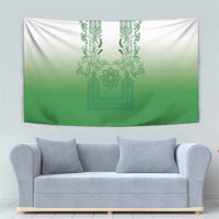 Philippines Barong Style Tapestry with Polynesian Art and Leaf Motif Green Color LT03 - Polynesian Pride