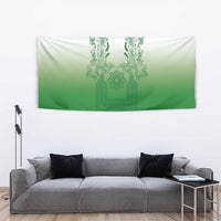 Philippines Barong Style Tapestry with Polynesian Art and Leaf Motif Green Color LT03 - Polynesian Pride