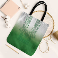 Philippines Barong Style Tote Bag with Polynesian Art and Leaf Motif Green Color LT03 Black Strap One Size Green - Polynesian Pride