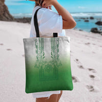 Philippines Barong Style Tote Bag with Polynesian Art and Leaf Motif Green Color LT03 - Polynesian Pride