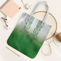 Philippines Barong Style Tote Bag with Polynesian Art and Leaf Motif Green Color LT03 White Strap One Size Green - Polynesian Pride