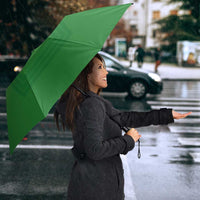 Philippines Barong Style Umbrella with Polynesian Art and Leaf Motif Green Color