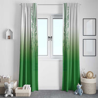 Philippines Barong Style Window Curtain with Polynesian Art and Leaf Motif Green Color LT03 - Polynesian Pride