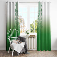 Philippines Barong Style Window Curtain with Polynesian Art and Leaf Motif Green Color LT03 - Polynesian Pride