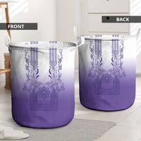 Philippines Barong Style Laundry Basket with Polynesian Art and Leaf Motif Purple Color LT03 - Polynesian Pride