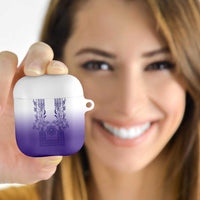 Philippines Barong Style AirPods Case with Polynesian Art and Leaf Motif Purple Color LT03 - Polynesian Pride