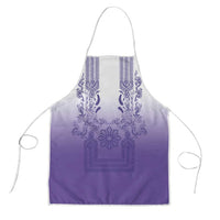 Philippines Barong Style Apron with Polynesian Art and Leaf Motif Purple Color