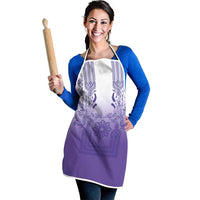 Philippines Barong Style Apron with Polynesian Art and Leaf Motif Purple Color