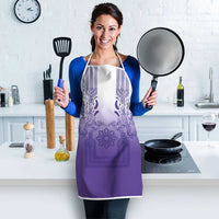 Philippines Barong Style Apron with Polynesian Art and Leaf Motif Purple Color