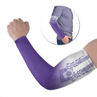 Philippines Barong Style Arm Sleeves with Polynesian Art and Leaf Motif Purple Color LT03 Set of 2 Purple - Polynesian Pride