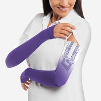 Philippines Barong Style Arm Sleeves with Polynesian Art and Leaf Motif Purple Color LT03 - Polynesian Pride