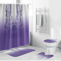 Philippines Barong Style Bathroom Set with Polynesian Art and Leaf Motif Purple Color LT03 Bathroom Set (4 pcs) Purple - Polynesian Pride
