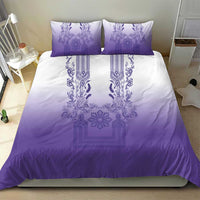 Philippines Barong Style Bedding Set with Polynesian Art and Leaf Motif Purple Color LT03 - Polynesian Pride