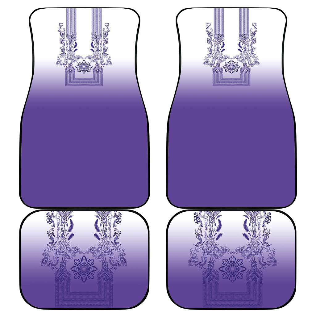 Philippines Barong Style Car Mats with Polynesian Art and Leaf Motif Purple Color LT03 - Polynesian Pride