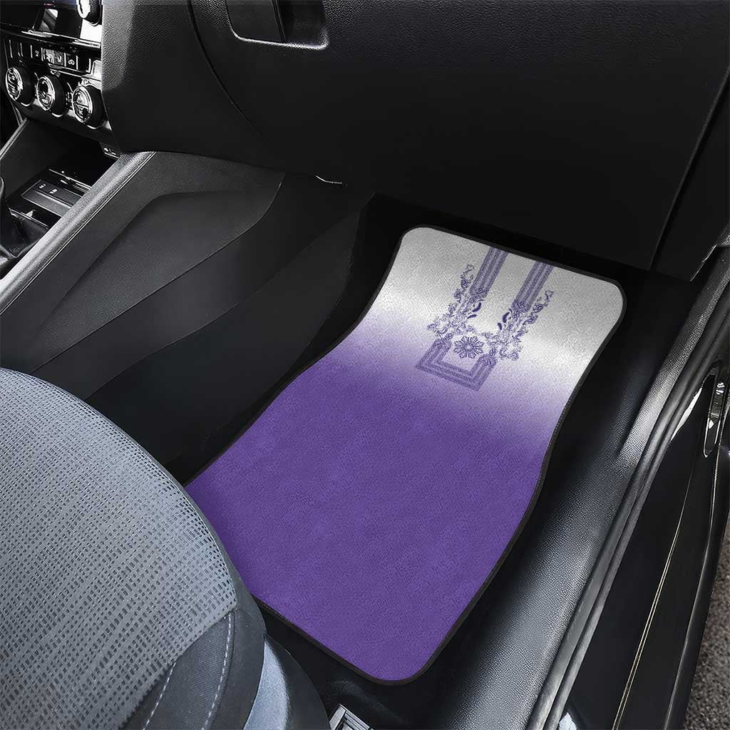 Philippines Barong Style Car Mats with Polynesian Art and Leaf Motif Purple Color LT03 - Polynesian Pride