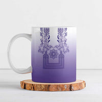 Philippines Barong Style Ceramic Mug with Polynesian Art and Leaf Motif Purple Color LT03 Purple - Polynesian Pride