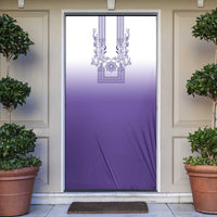 Philippines Barong Style Door Cover with Polynesian Art and Leaf Motif Purple Color LT03 Purple - Polynesian Pride