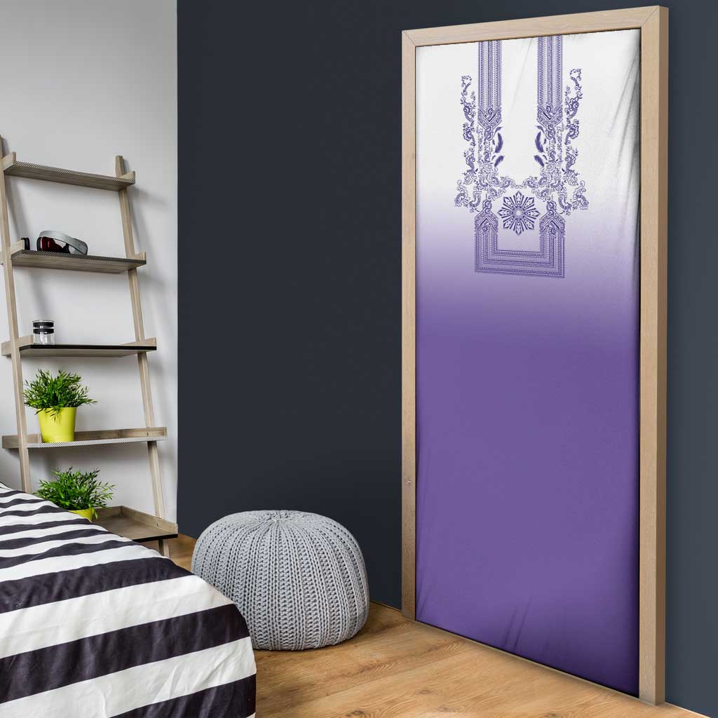 Philippines Barong Style Door Cover with Polynesian Art and Leaf Motif Purple Color LT03 - Polynesian Pride