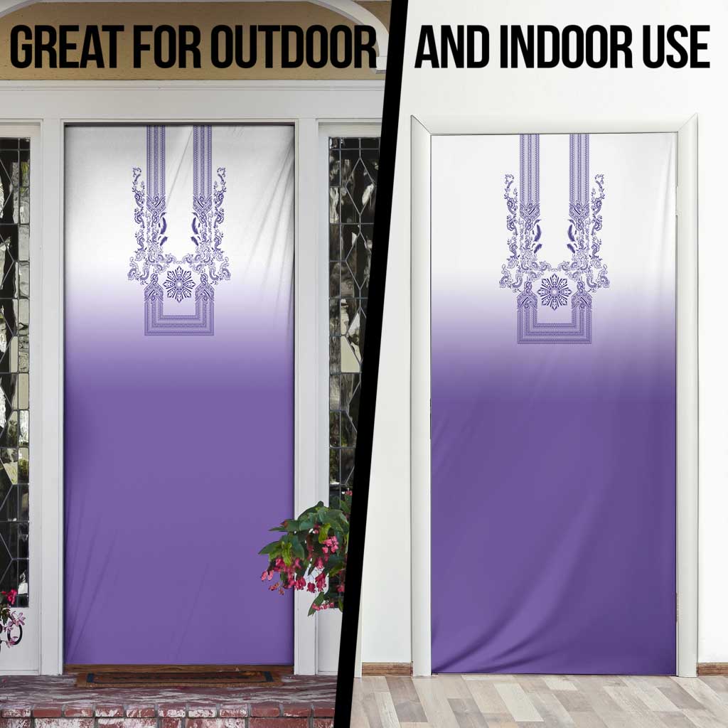 Philippines Barong Style Door Cover with Polynesian Art and Leaf Motif Purple Color LT03 - Polynesian Pride