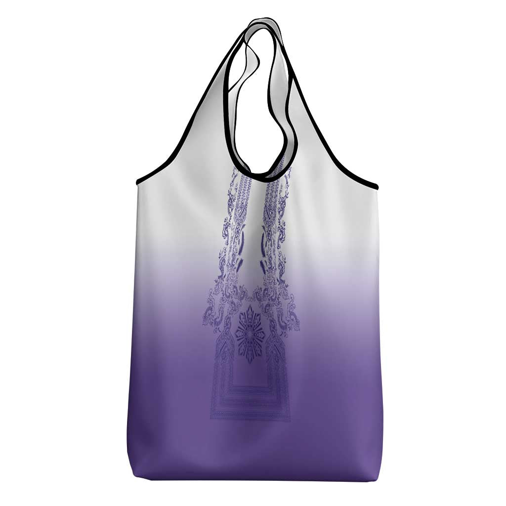 Philippines Barong Style Grocery Bag with Polynesian Art and Leaf Motif Purple Color LT03 - Polynesian Pride