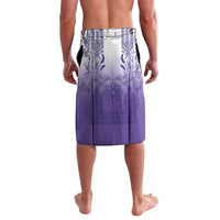 Philippines Barong Style Lavalava with Polynesian Art and Leaf Motif Purple Color