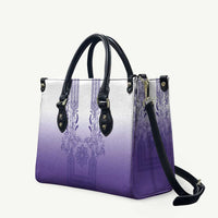 Philippines Barong Style Leather Bag with Polynesian Art and Leaf Motif Purple Color LT03 Purple - Polynesian Pride