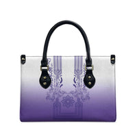 Philippines Barong Style Leather Bag with Polynesian Art and Leaf Motif Purple Color LT03 - Polynesian Pride