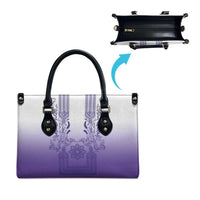 Philippines Barong Style Leather Bag with Polynesian Art and Leaf Motif Purple Color LT03 - Polynesian Pride