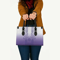 Philippines Barong Style Leather Bag with Polynesian Art and Leaf Motif Purple Color LT03 - Polynesian Pride