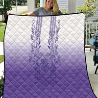 Philippines Barong Style Quilt with Polynesian Art and Leaf Motif Purple Color LT03 Purple - Polynesian Pride