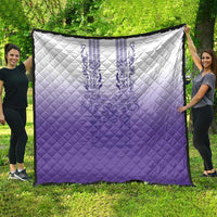 Philippines Barong Style Quilt with Polynesian Art and Leaf Motif Purple Color LT03 - Polynesian Pride