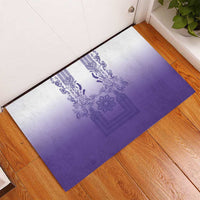 Philippines Barong Style Rubber Doormat with Polynesian Art and Leaf Motif Purple Color LT03 - Polynesian Pride