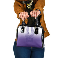 Philippines Barong Style Shoulder Handbag with Polynesian Art and Leaf Motif Purple Color LT03 One Size Purple - Polynesian Pride