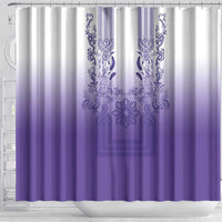 Philippines Barong Style Shower Curtain with Polynesian Art and Leaf Motif Purple Color LT03 - Polynesian Pride